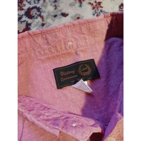 Victory Sportswear Mens XL Pink Button Down Short Sleeve Shirt - Picture 2 of 4